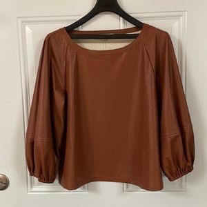 Leather 3/4 sleeve top